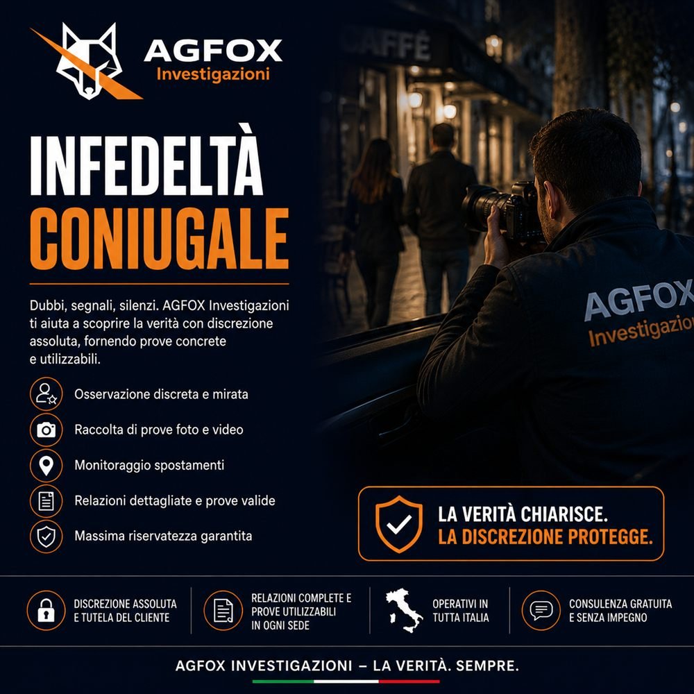 Investigatore privato AGFOX durante un servizio di osservazione per infedeltà coniugale