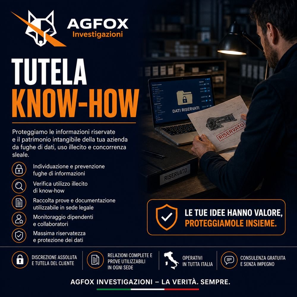 Indagine AGFOX Investigazioni per la tutela del know-how e dei segreti aziendali