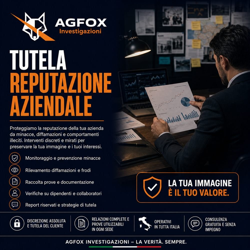 Indagine AGFOX Investigazioni per la tutela della reputazione online di un'azienda